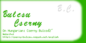 bulcsu cserny business card